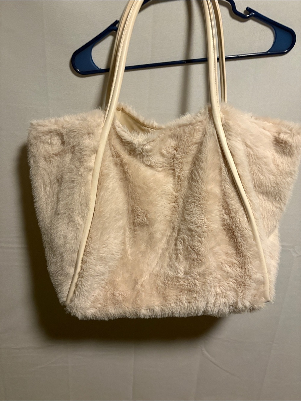 Victoria's Secret Cream Faux Fur Tote Bag